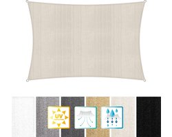 Rechthoekige luifel van Lumaland incl. spankoorden|Rechthoekig 2 x 3 m| 160 g/m² - beige