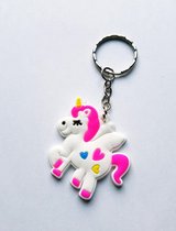 Unicorn Sleutelhanger met hartjes