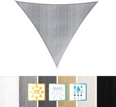 Driehoekige luifel van Lumaland incl. spandraden |Driehoek 5 x 5 x 5 m| 160 g/m² - lichtgrijs