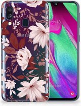 Geschikt voor Samsung Galaxy A40 TPU Siliconen Cover Watercolor Flowers