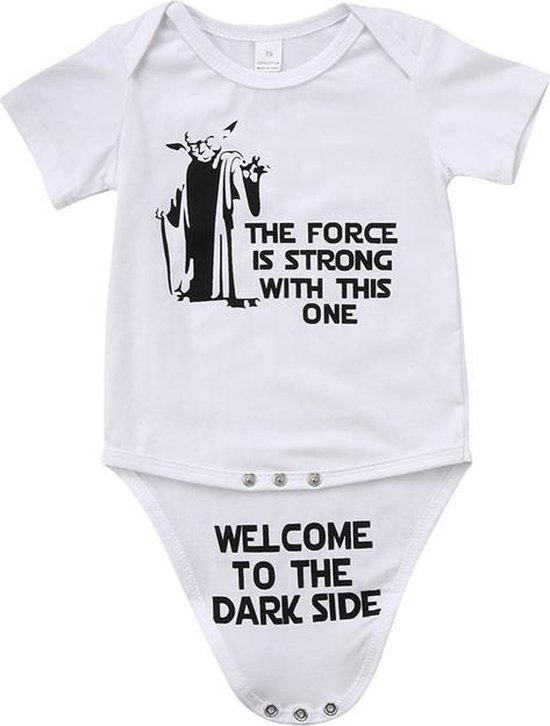 Romper Star Wars ☆ The force is strong with this one ☆0 - 6 maanden ☆ YODA  ☆ Welcome... | bol.com