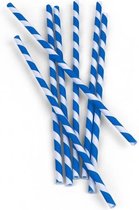 Kikkerland Papieren rietjes (144 stuks) - Milieuvriendelijk - Duurzaam - Blauw/wit