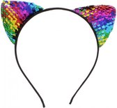 Zac's Alter Ego - Rainbow Sequin Ears Oren haarband - Multicolours