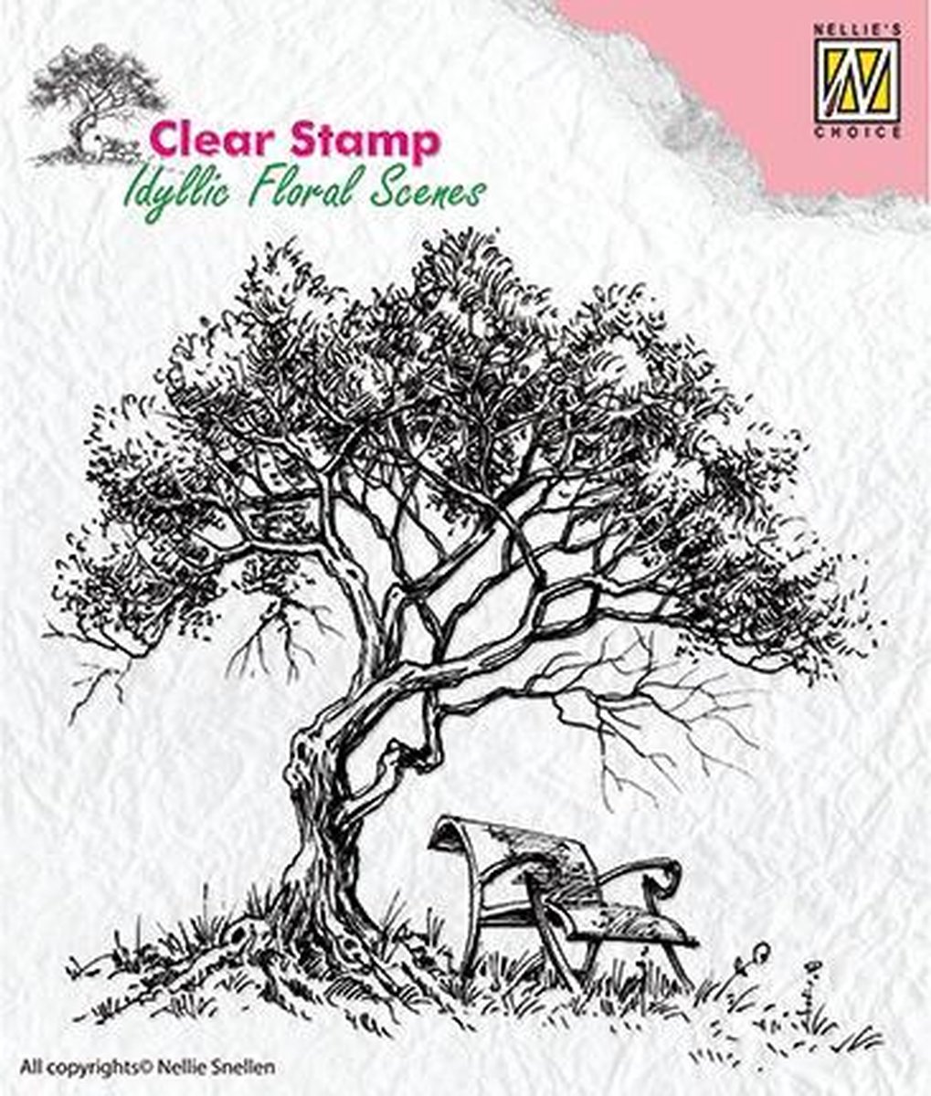 Nellie Snellen Transparante stempel boom met bankje IFS007