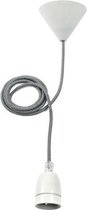 Pendel met E27 fitting - Met nylon kabel - Zwart / Wit