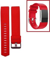 Bandje Small Geschikt Voor de Fitbit Charge 2 - Siliconen Armband / Polsband / Strap Band / Sportband - Rood