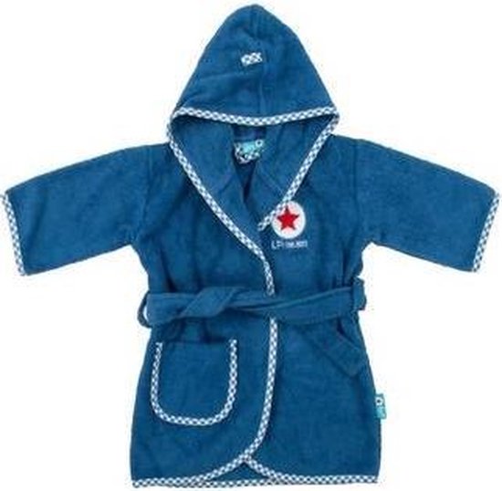 Babybadjas Lief! - 100% badstof katoen - div kleuren-Lief blauw-0-12 mnd (80)