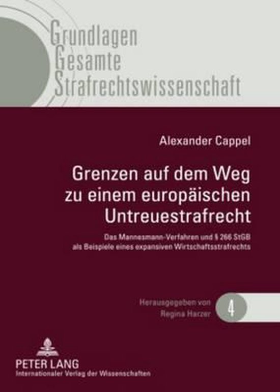 Grenzen auf dem Weg zu einem europäischen Untreuestrafrecht - cover