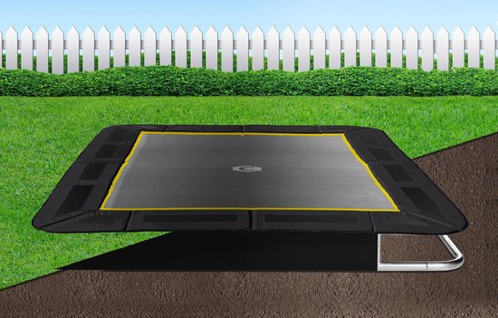 Flatground rechthoekige trampoline Capital Play 305x183 Black inground | bol