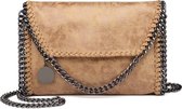 Miss Lulu Dames Schoudertas met Ketting - Crossbodytas - Clutch - Dames Handtas - Apricot (E6844 AT)