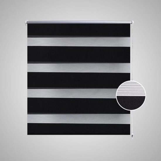 Vergissing timmerman Ansichtkaart Gordijn duo rolgordijn jaloezie polyester zebra zwart 120x230cm | bol.com