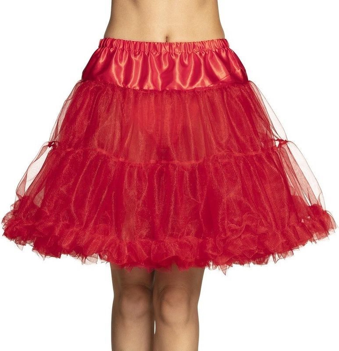 Afbeelding van product Merkloos / Sans marque  Rode verkleed petticoat rok voor dames 45 cm - rode verkleedkleding rokken  - maat One size