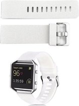 TPU Siliconen armband voor Fitbit Blaze - Wit - Maat L (21cm)