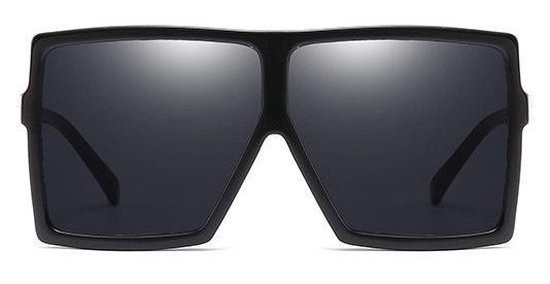 Accessoires Zonnebrillen & Eyewear Zonnebrillen Oversized Zwarte Vierkante Zonnebril Retro Flat Top Aviator 