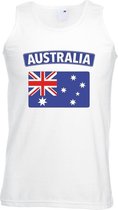 Singlet shirt/ tanktop Australische vlag wit heren S