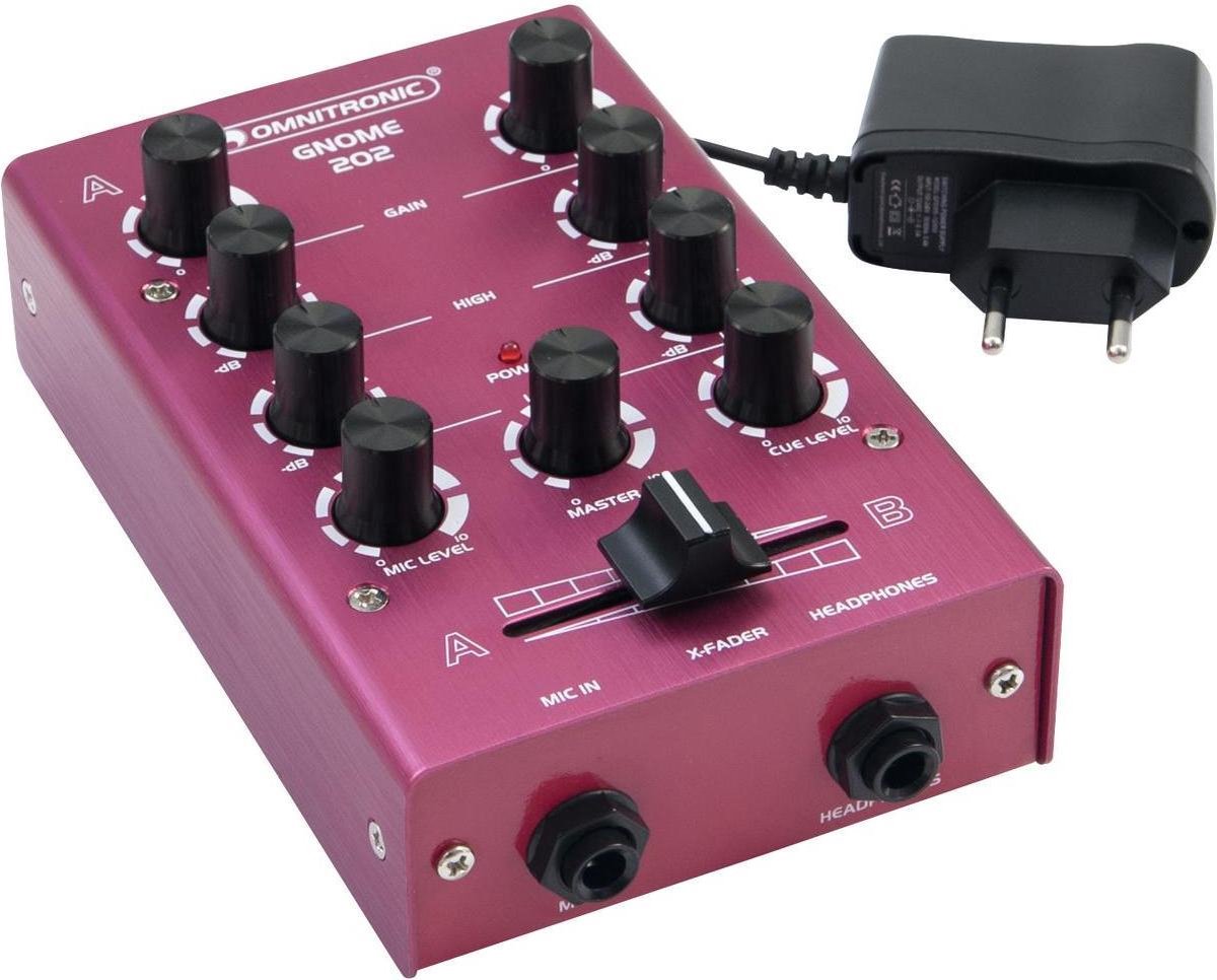 OMNITRONIC Mengpaneel Audio mixer GNOME202 Mini Mixer red