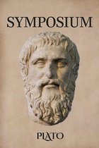 Buste van Plato met de tekst SYMPOSIUM en PLATO.