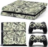 PS4 Console Skin 100 Dollar bills | + 2 Controller Stickers voor PlayStation 4