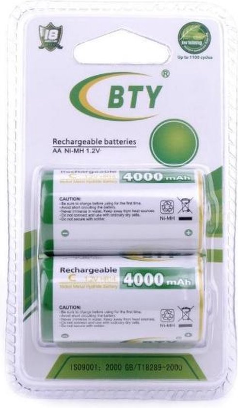 C Oplaadbare batterijen 4000mAh C Batterijen NiMH 2 stuks inktmedia®... | bol.com