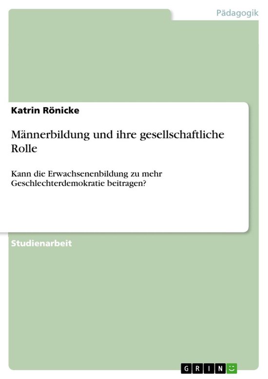 Männerbildung und ihre gesellschaftliche Rolle - cover
