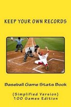 Baseball Game Stats Book