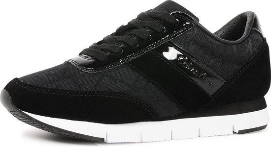 Calvin Klein Jeans Tea suède sneakers - Zwart- Damesschoenen - Maat: 36 |  bol.com