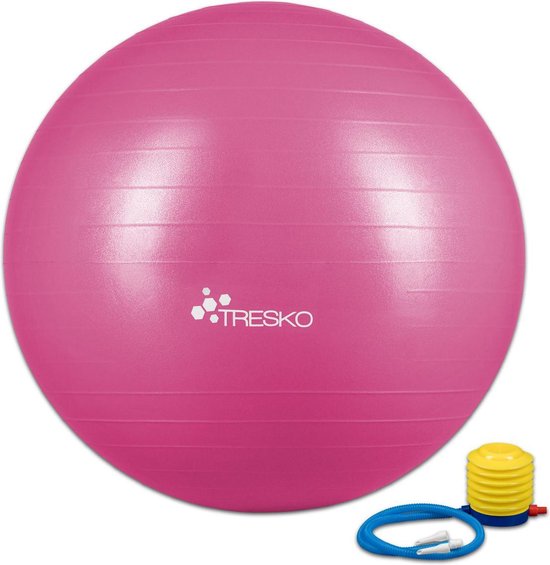 Verwaand Ontvangende machine uitlijning Fitnessbal met pomp - diameter 85 cm - Roze | bol.com