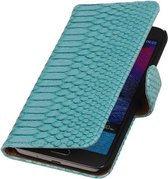 Samsung Galaxy Grand Max Snake Slang Booktype Wallet Hoesje Turquoise - Cover Case Hoes