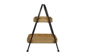 Etagere hout/metaal 2-delig 48x34x68cm
