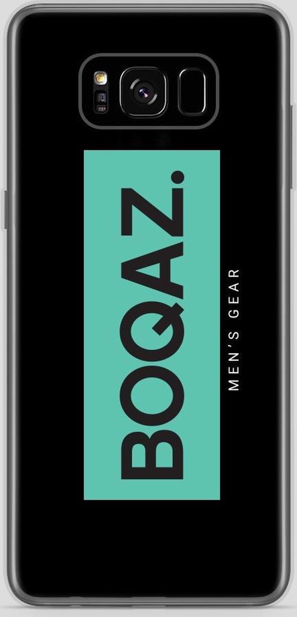 BOQAZ. Samsung Galaxy S8 Plus hoesje - Labelized Collection - Turquoise print BOQAZ