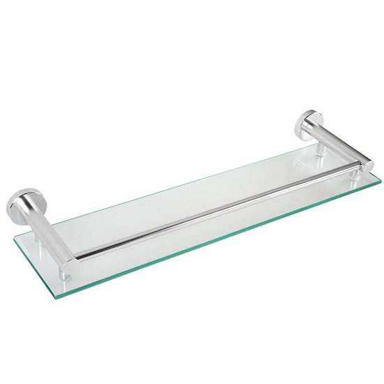 Aquamarin Planchet - Badkamer - Wandplank - Gehard Glas - Aluminium - Badkamerrekje - 50 x 14 x 3 cm