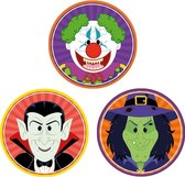Halloween - 30x Halloween onderzetters vampier/heks/horror clown