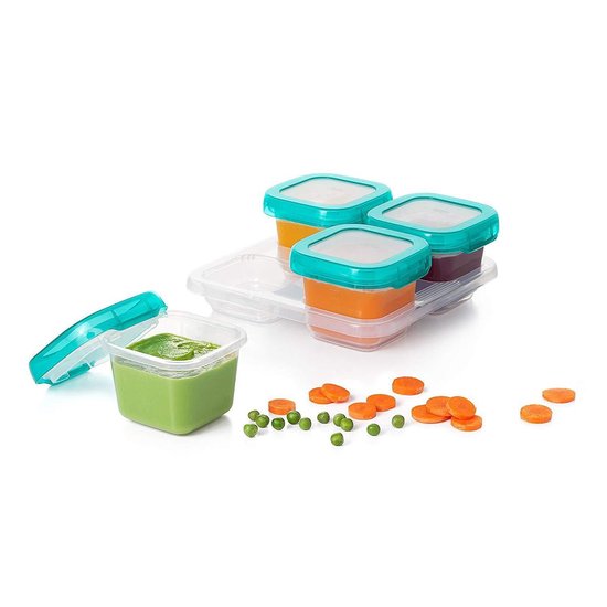 OXO tot Babyvoeding Diepvriesbakjes - Bewaarbakjes met deksel -4x180 ml- Teal van OXO — afbeelding 2