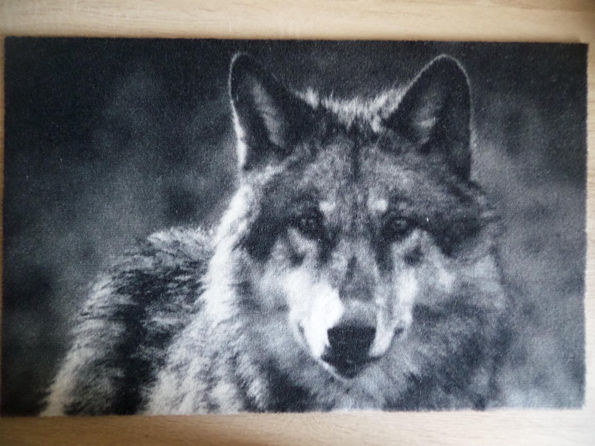 Deurmat 40x60 Wolf Black&White