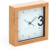 Horloge Platinet April, cadre en bois, 13cm x 13cm x 4cm, avec pile AA