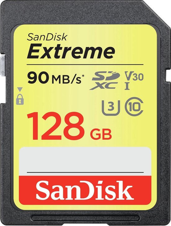 SanDisk Extreme SDXC 128GB - 90MB/s - V30