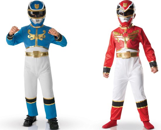 2 Power Rangers ™ kostuums kinderen rood en blauw - Verkleedkleding 110/116" | bol.com