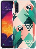 Galaxy A50 Hoesje Exotic Trendy Parrots - Designed by Cazy