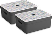 Sunware Sigma Home Opbergbox - 24L - 2 Boxen + 2 Deksels - Antraciet