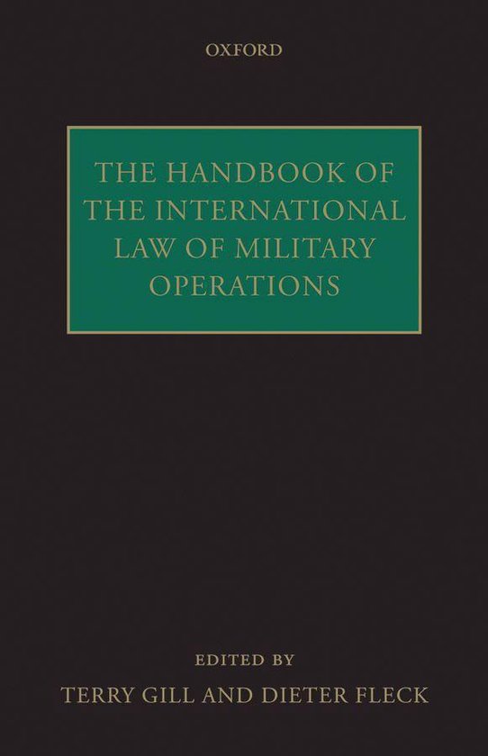 Livre : The Handbook of the International Law of Military Operations, rouge avec texte vert