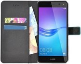 Wallet bookcase luxe effen turquoise hoesje voor Huawei Y6 2017