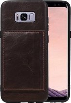 Staand Back Cover met 1 Pasjeshouder Hoesje Geschikt voor Samsung Galaxy S8 Plus Mocca