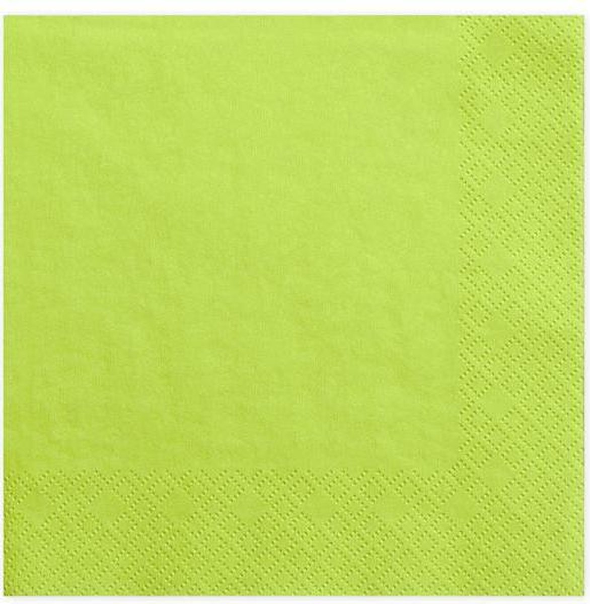 """Servetten, drie laags, groen apple, 33x33cm (1 zakje met 20 stuks)"""