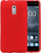 Sand Look TPU Backcover Case Hoesje voor Nokia 6 Rood