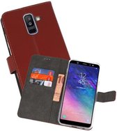 Booktype Telefoonhoesjes - Bookcase Hoesje - Wallet Case - Geschikt voor Samsung Galaxy A6 Plus (2018) - Bruin