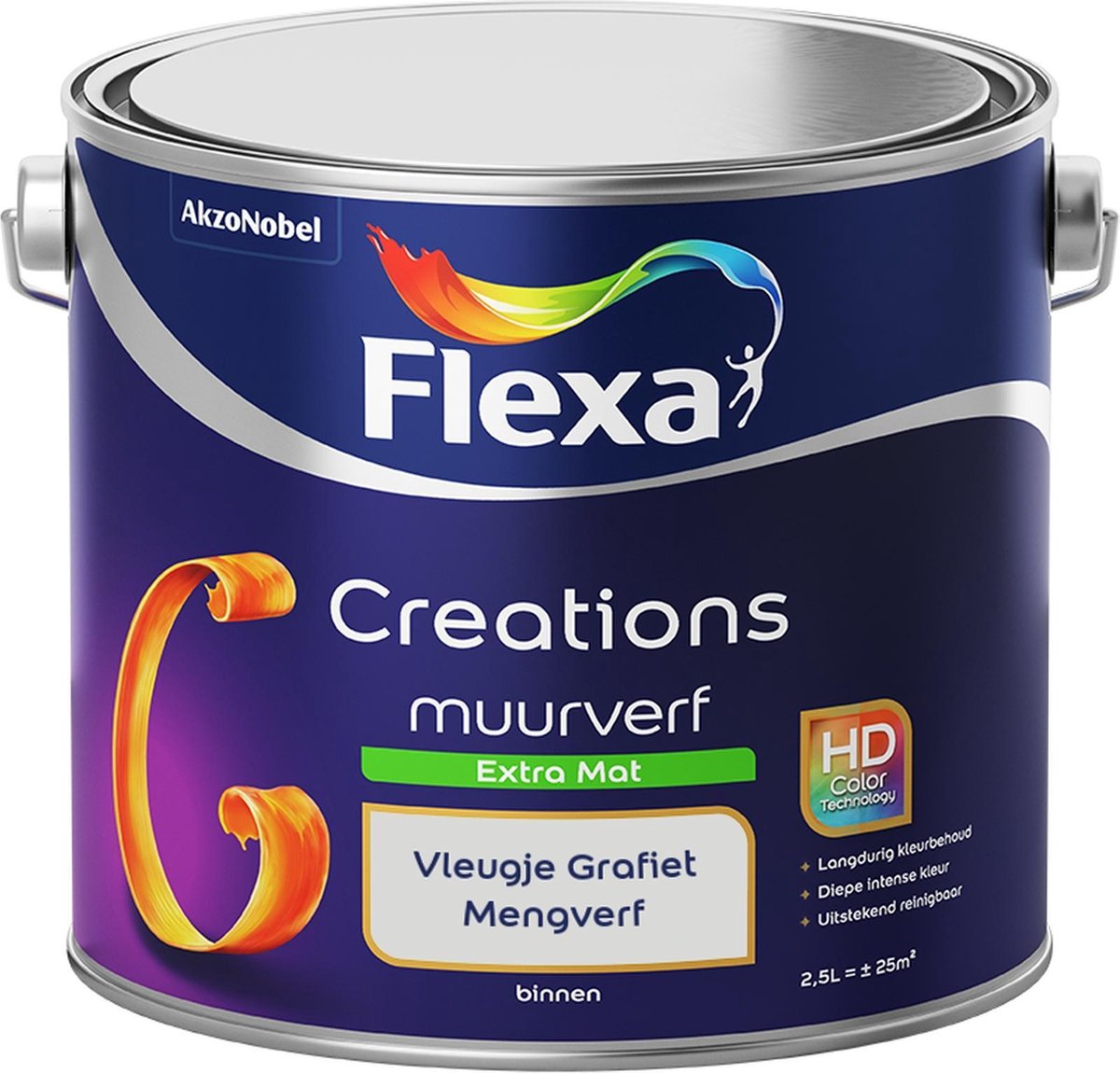 Flexa Creations Muurverf - Extra Mat - Mengkleuren Collectie - Vleugje Grafiet - 2,5 liter