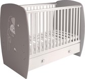 Polini French Ledikant met Lade - Wit/Grijs