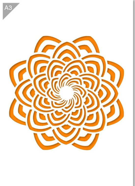NAKLEO Mandala Grote Sjabloon Schilderen, Diameter 219 cm, Azteekse Cirkel Ornament Stencil, Herbruikbaar Kunststof Sjabloon, Art Kunst DIY, Groot
