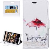 HTC Desire 626 - Flip hoes, cover, case - PU leder - Terras