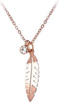 Collier Cilla Jewels mosaic Leaf plaqué or rose